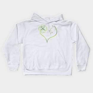 St Patrick's clover cat Kids Hoodie